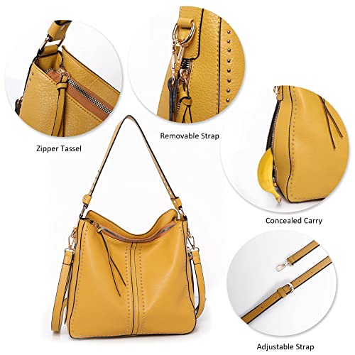 Montana West Hobo Handbag for Women Large Concealed Carry Purses and Handbags with Studdeds and Crossbody Strap - Image 4