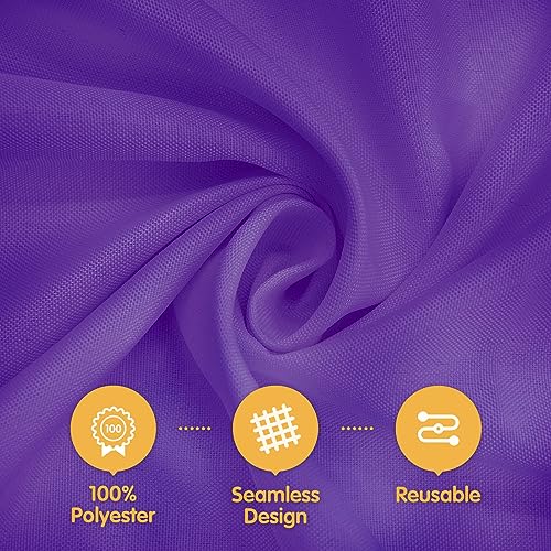 Image of BRILLMAX 10 Pack Purple Tablecloths 70 x 120 Inch for 6ft & 8ft Rectangle Tables - 150 GSM Polyester Fabric, Universal Fit, Water, Stain & Wrinkle Resistant Cloth Cover for Wedding Banquet Dining