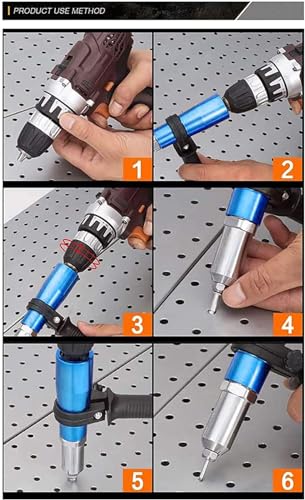 Kit adaptateur de perceuse à rivets électrique CUSMA et 100 rivets pour écrou d'insertion - 8