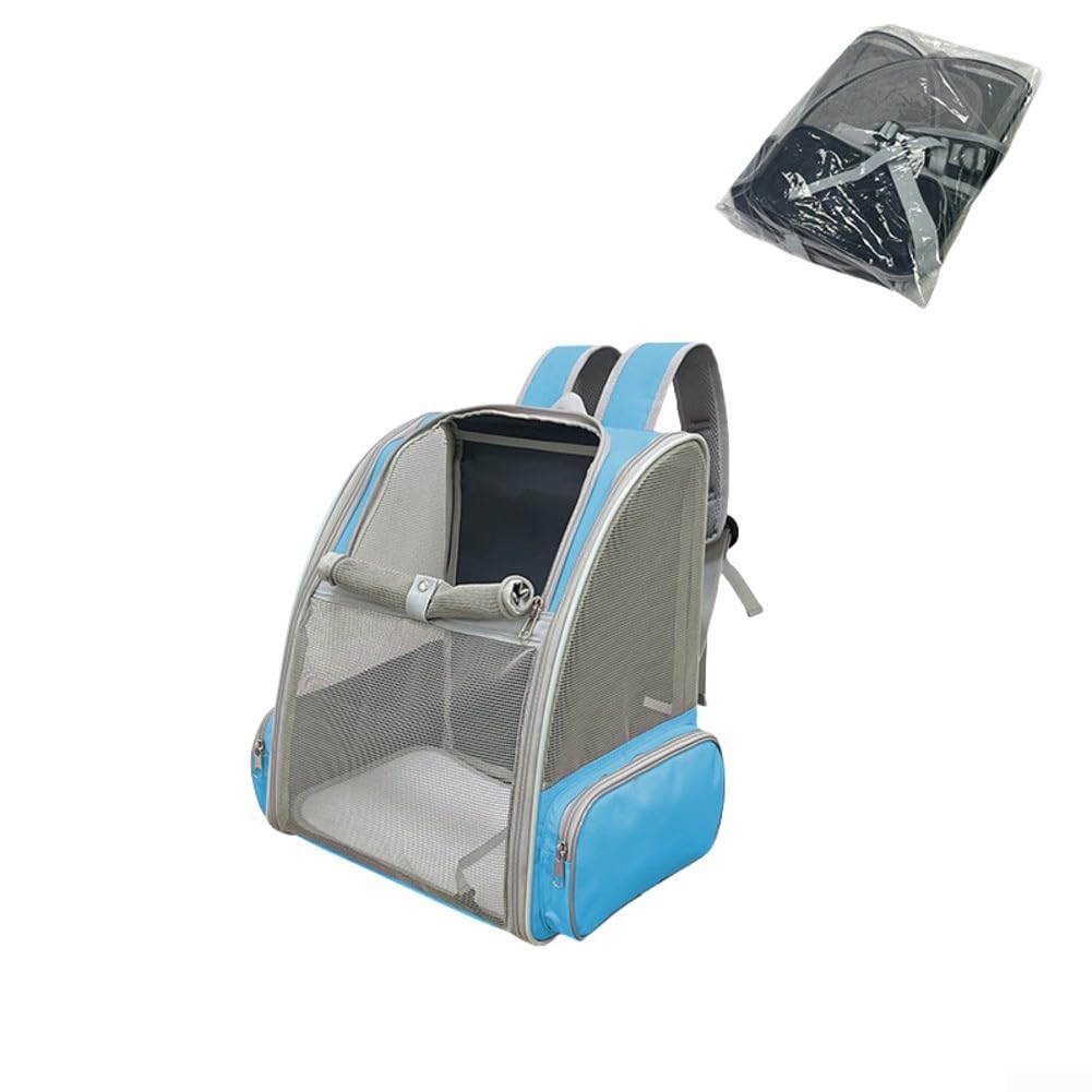 Sac de transport pour petits chiens portable en tissu bleu avec poches