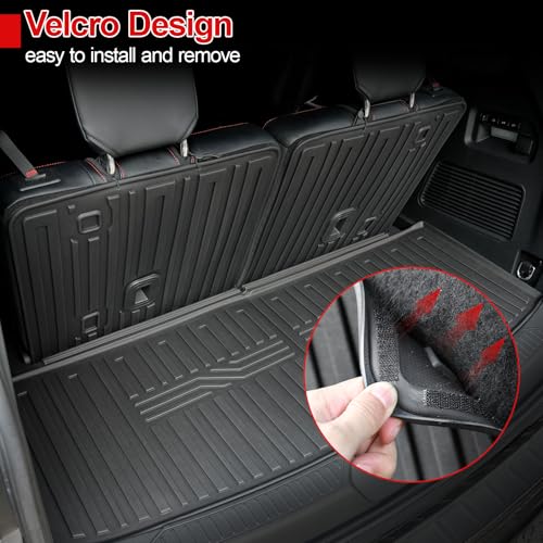 Image of Floor Mats for 2020-2026 Ford Explorer Accessories 6 Seats Set | Floor Liners & Cargo Mat & Trunk Backrest Mat for Ford Explorer 6 Captain Chair XLT ST, Not 7 Seats, All Weather TPE Car Mats