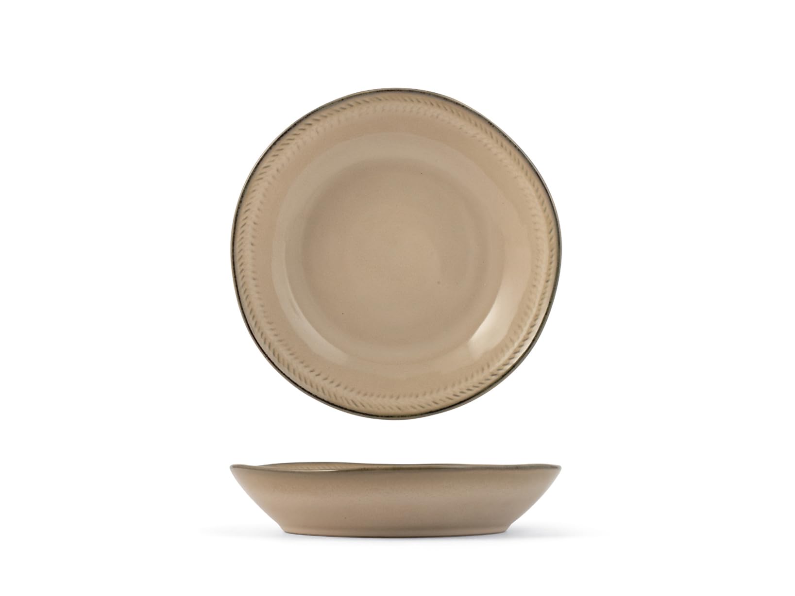 H&H Set 6 Piatti Fondi Antibes – Ø20 cm – Piatti in Porcellana Decorata Eleganti e Resistenti – Ideali per Zuppe, Minestre e Primi Piatti – Lavabili in Lavastoviglie e Microonde