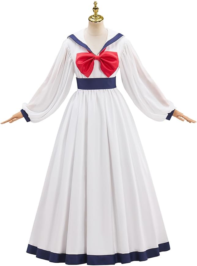 Women's Preppy Style Sailor Collar Costume Vintage Lolita JK Uniform Long Sleeves Casual White Retro Dresses - Image 2