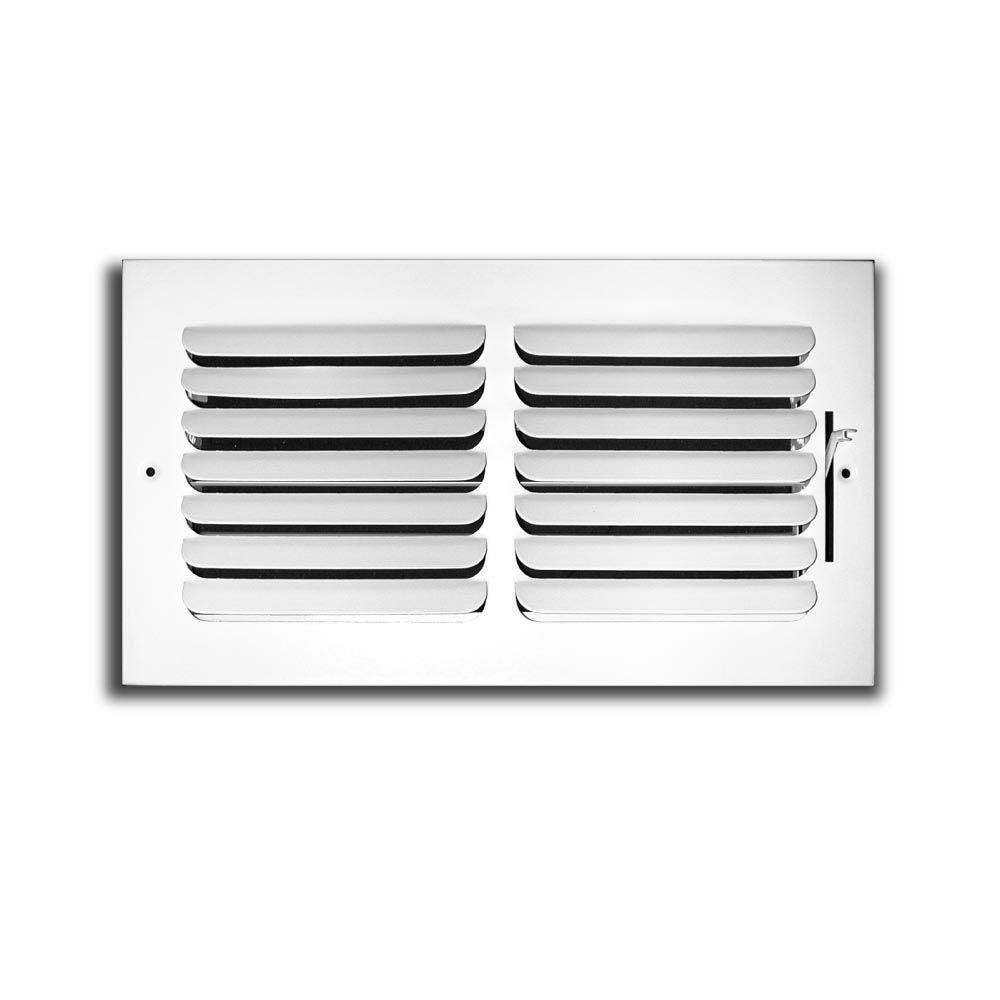 HVAC Premium 10" w x 8" h 1-Way Fixed Curved Blade AIR Supply Diffuser - Vent Duct Cover - Grille Register - Sidewall or Ceiling - High Airflow - White