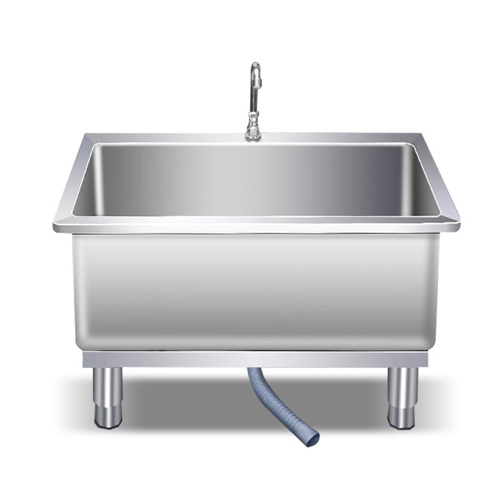Fregadero de acero inoxidable con cubeta de fregona y lavabo profundo para cocina, restaurante, negocios, garajes, cubo de fregona comercial para suelo, lavadero, fregadero de vertedero (50 x 40 x 50