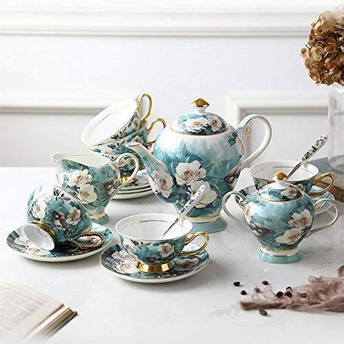 Porzellan Teesets Bone China Kaffeeset Europäisches Keramik-Trinkgeschirr Set Englischer Nachmittag Kamelienbecher Schwarzer Teetassensatz Mit