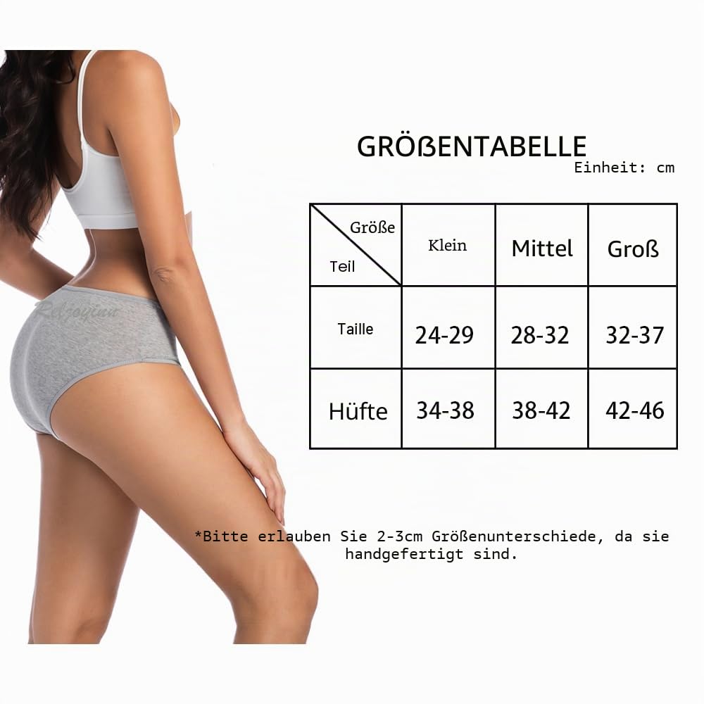 Einweg Unterhosen für Damen, 100% Baumwolle, Mittlere Taille,Einmalslips für Reisen,Krankenhausaufenthalte,Einwegunterwäsche(10er-Pack)