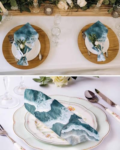 Servilletas de Tela Abstract Ocean Set de 4 miniatura 3