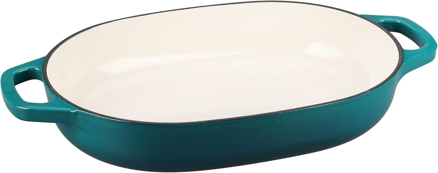 Enameled Cast Iron Oval Dutch Oven Pot with Lid, Dutch Oven for Sourdough Bread Baking, Oval Bread Pan, Bread Oven, Bread Dutch Oven, 7qt, Darkcyan - Image 5