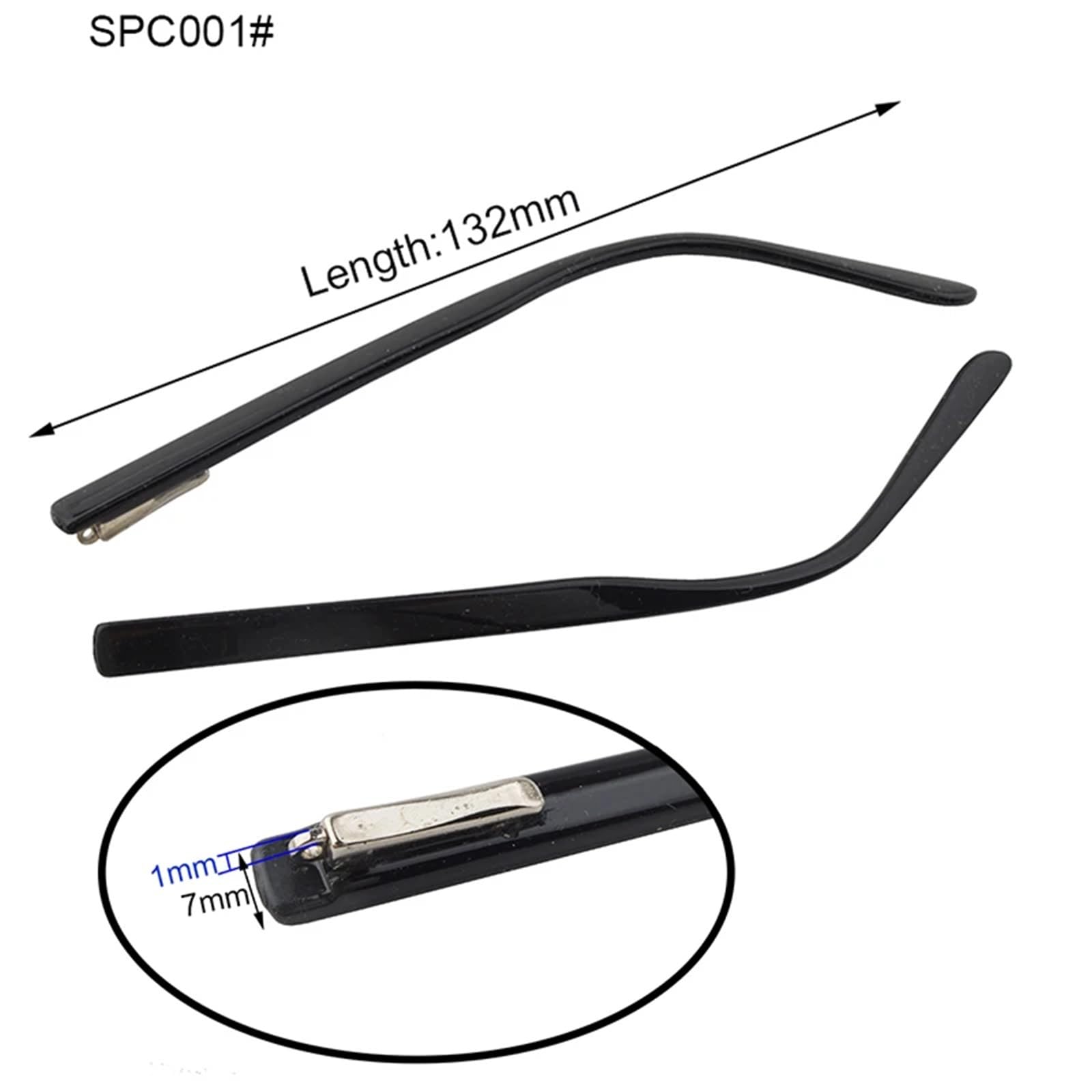 Gafas Patilla Patilla 2 pares de gafas de PC negras y marrones, gafas con bisagra de resorte for templo, accesorio de reparación de templo SPC001(Spc001 Black)