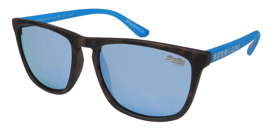 SUPERDRY Mirrored Square Unisex Sunglasses SHOCKWAVE 105 55 17 145 SUN |55| Blue Color Lens