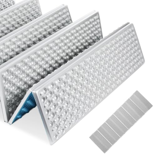 POPETPOP Thermal Foam Pad Camping Mat Egg Crate Sleep Pad 186x60cm Blue Folding Sleep Mat for Backpacking