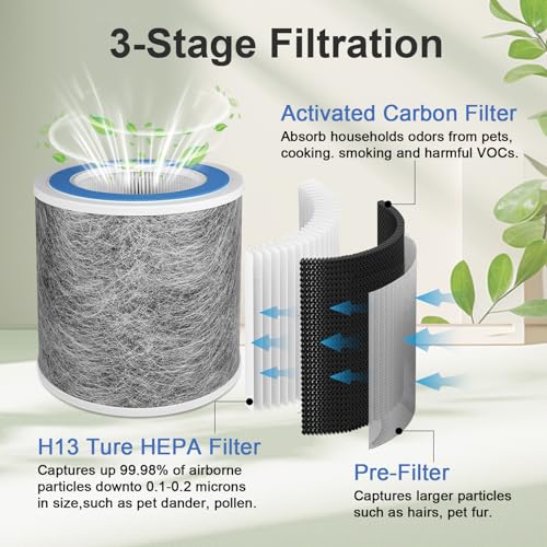 Image of 2 Pack HP102 Filter Replacement, Compatible with Shark HP102 & HP102PET & HC452 & HP132 & HC450 & HC451 & HC455, True HEPA Replacement Filter, Compare Part #HE1FKPET, HE1FKBAS
