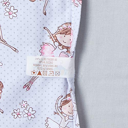 Capa De Carrinho Em Tecido Com Estampa De Bailarina Cinza E Rosa, Minha Casa Baby, Rosa/Cinza