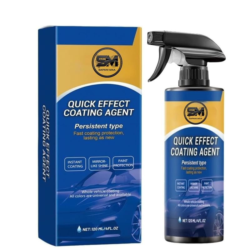 Image of Quick Effect Nano Ceramic Car Coating Spray 200ml | High Gloss Car Polish with Water Repellent Finish | Paint Care Spray for All Vehicle Colors | Pack Of 1