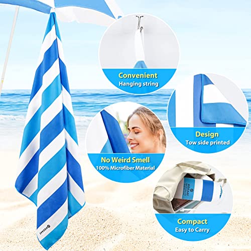 Hoeaas 2 Pack Microfiber Camping Towels, Oversized Beach Towel Quick Dry Towel Travel Towel Gym Towels Super Absorbent Compact Lightweight, Workout Sweat Towel For Beach, Swim, Yoga, Pool, Backpacking #TOP4