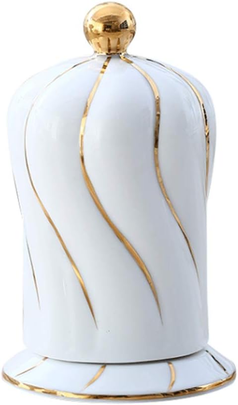 Toothpick Dispenser Ceramics Toothpick Holder Portable High-end Toothpick Dispenser Creative Toothpicks Case Unique Home Design Decoration Unusual Gift (Color : White)