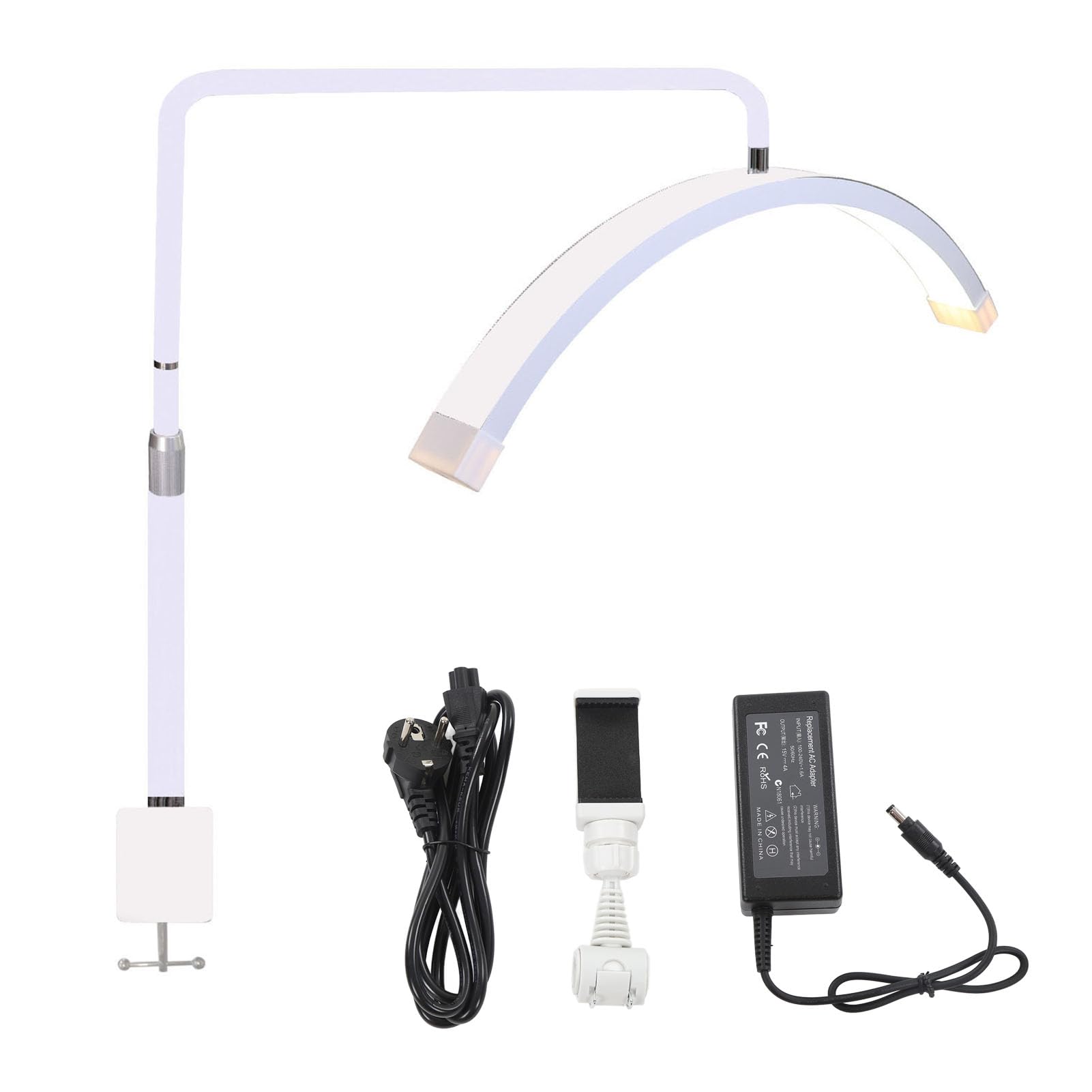 Luci a Mezzaluna, Lampada a Mezzaluna da 1700lm, Altezza Regolabile, 5600K, 35W, per la Cura della Pelle (Spina europea)