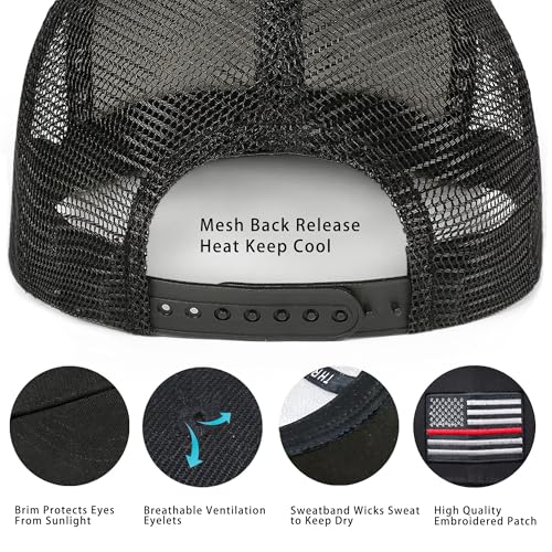Image of Adjustable State Flag Trucker Hat Mesh Baseball Cap with Embroidered Patch for Men Women