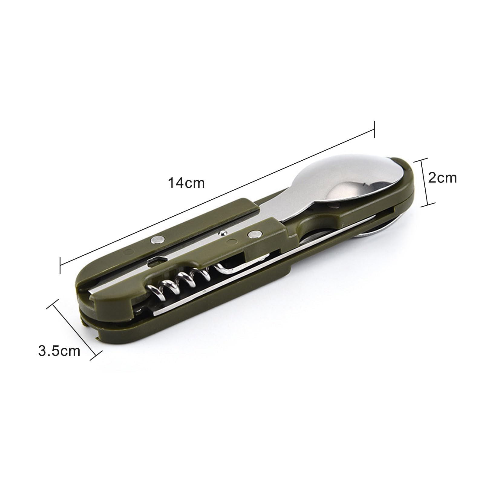 NIYATA 4Pcs Couverts De Camping Pliables, Kit Multifonction 5 En 1 Inox, Couteau Cuillère Fourchette Pour Pique-Niques, Randonnée Et Activités Extérieures