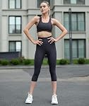Gayhay Capri Leggings with Pockets for Women - High Waisted Tummy Control Soft Compression Yoga Pants for Workout Running Gym