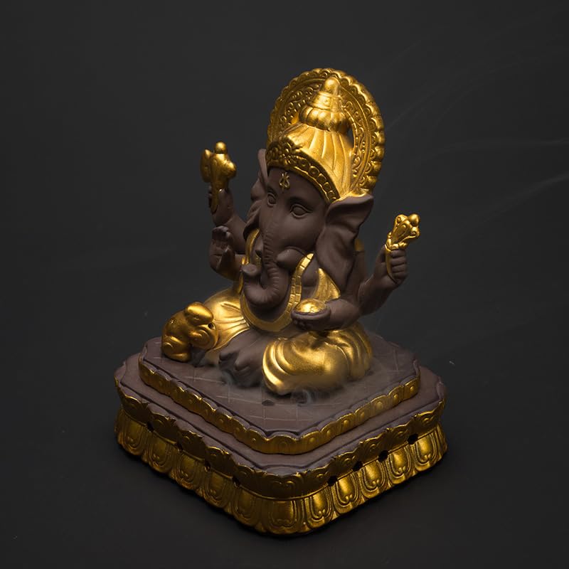 Portaincenso Bruciatore di incenso in Argilla Viola Ganesha Mammon, Elefante, divinità, Mascotte, Ornamenti in Ceramica, Porta incenso for Interni Bruciatore di Incenso A Riflusso
