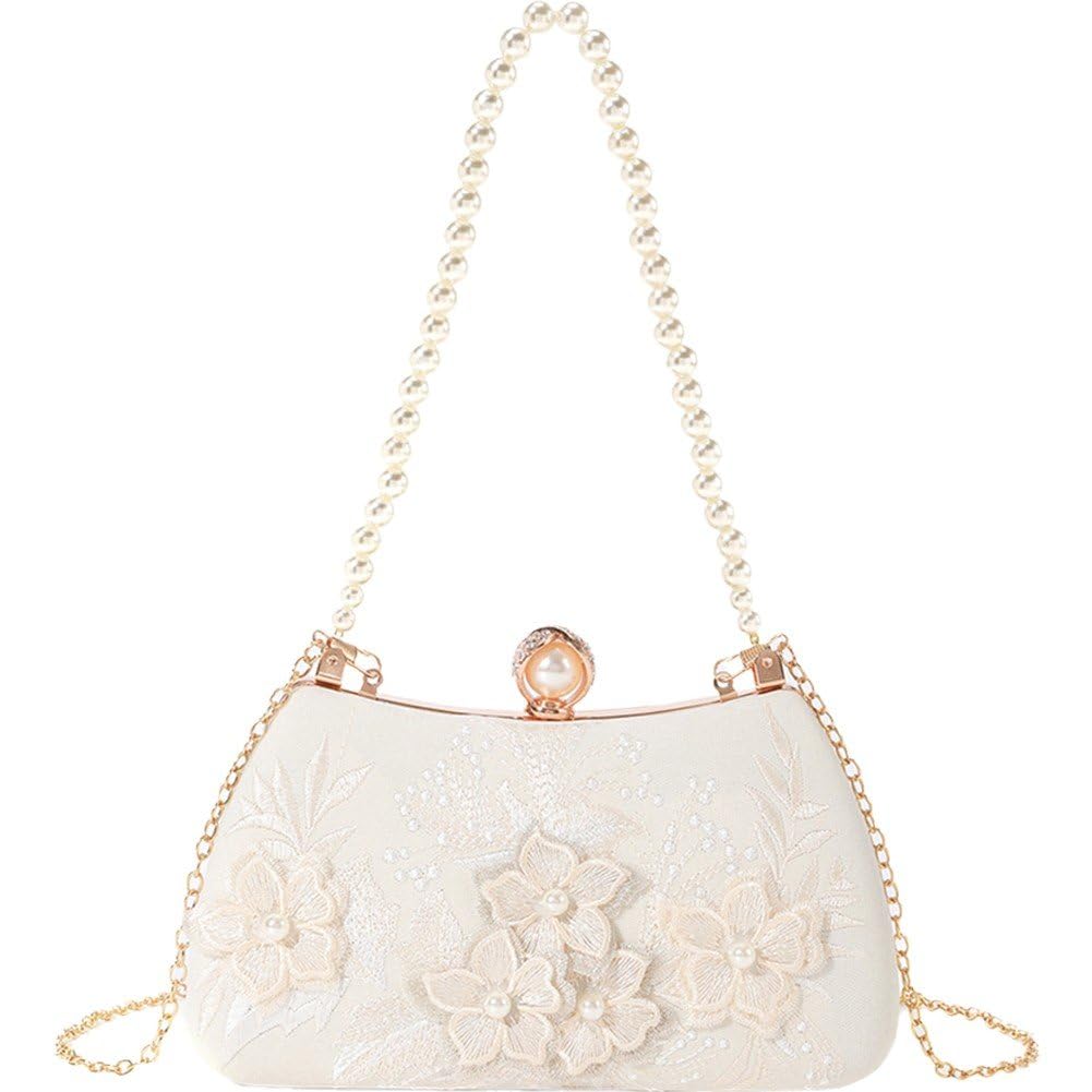 Sac de soirée brodé fleurs de perles pour éviter les pochettes encombrantes