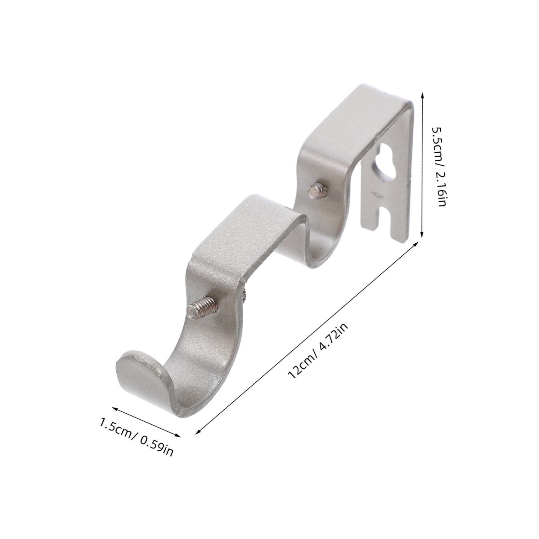 Support de Tringle à Rideaux Argenté en Fer, Lot de 6
