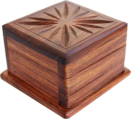 Image of TOSQP27 Secret Box Brainteaser Puzzle Case Trick Opening Storage Organiser Unique Artisan, Girlfriend, Men