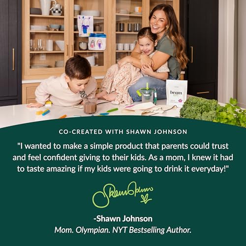 Beam Kids All in One Superfood Powder, Nutritional Shake, Organic Greens, Probiotics, Vitamins, Immune Support, Gut Health, Superfood, Nutrition for Children, No Artificial Sweeteners, Starter Set