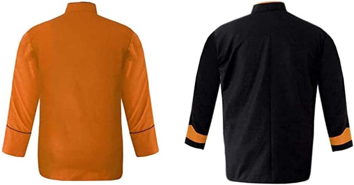 TROZ ,Men's Chef Jacket Pack of 2 Multi Color Chef Coat in With Black Piping