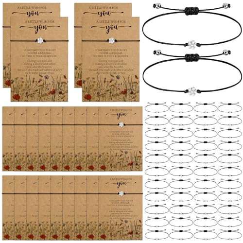 Remuuly Inspirational Bracelet for Women Bulk Adjustable Flower Bracelets Friend Teacher Birthday Gifts for Women