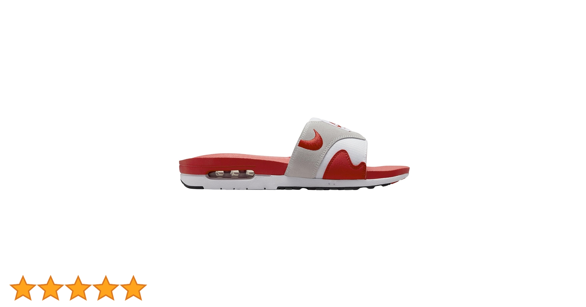 Nike Air Max 1 Men's Slides Size- 9, White/University Red
