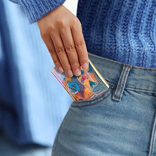 3 Pcs Holographic Makeup Bag, Pencil Pouch Clear Transparent Iridescent Cosmetic Bag Organizer Travel Hologram Handbag Clear Coin Purse For Teen Girls Women Kids (Mixed Sizes) #TOP6