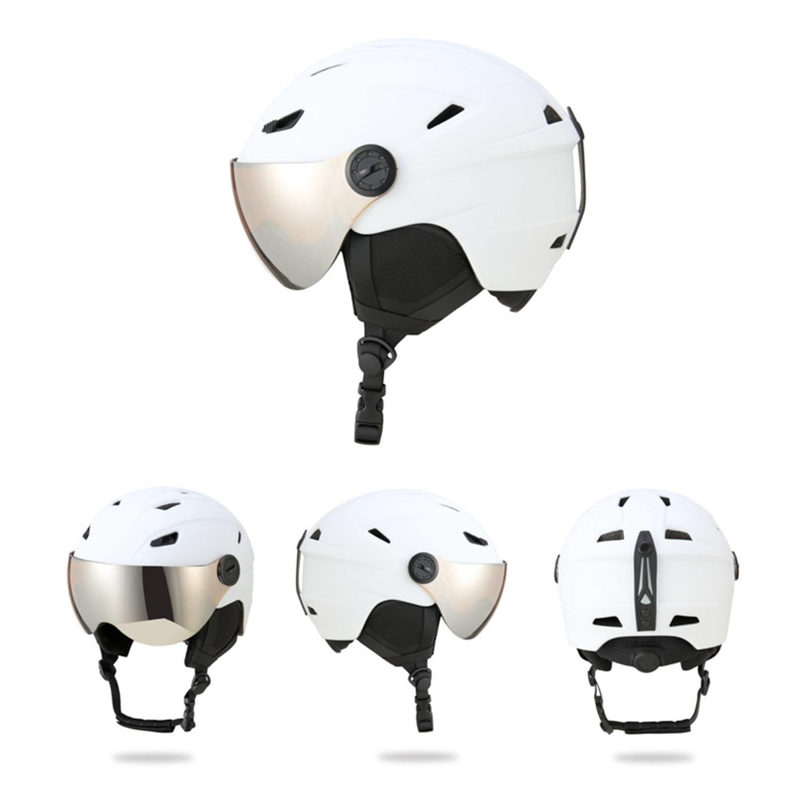 Casque de Ski avec Lunettes, Casque de Neige Respirant pour Femmes et Hommes, léger, réglable, résistant aux Chocs, Casque de Snowboard