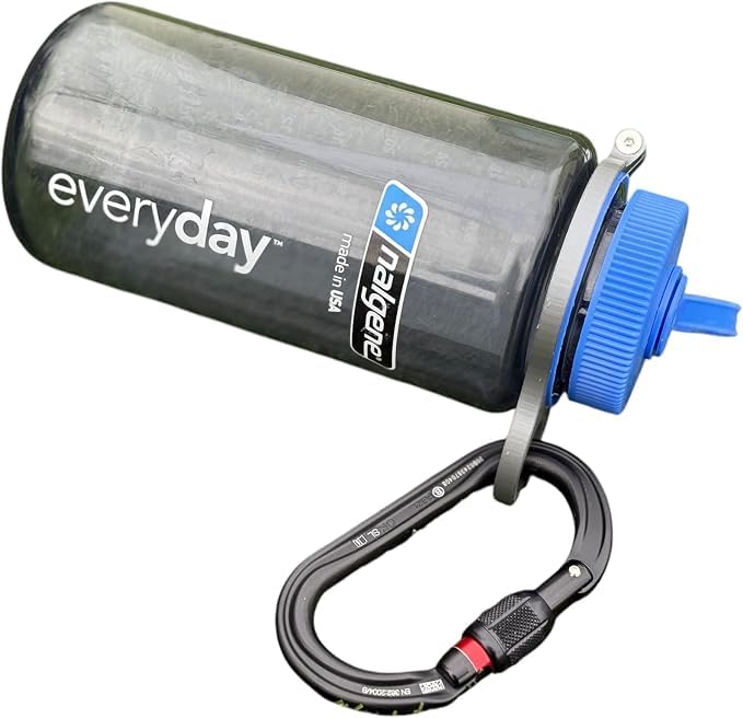 Carabiner Clip Mount Compatible with Nalgene Bottle, Wide Mouth Bottle Carabiner Attachment Loop, Made in the UK