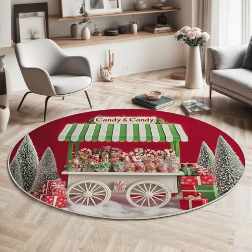 Tapis chariot de bonbons de Noël grand format design affiche - 8