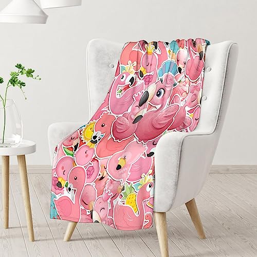 Flamingo Blanket Gifts - 50x60 Inches Cute Throw for Women & Girls - Pink Soft Fuzzy Blankets for Bed, Couch & Living Room