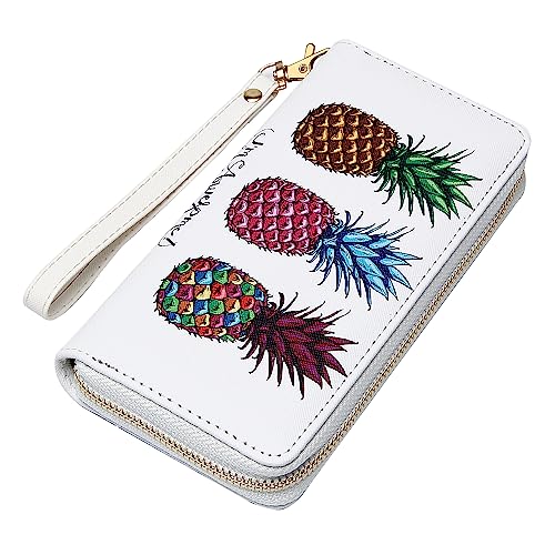 Image of VOCUS Womens Wristlet Wallet Zip Around Clutch Wallet Large RFID Blocking PU Leather Bifold with Phone Holder for Travel