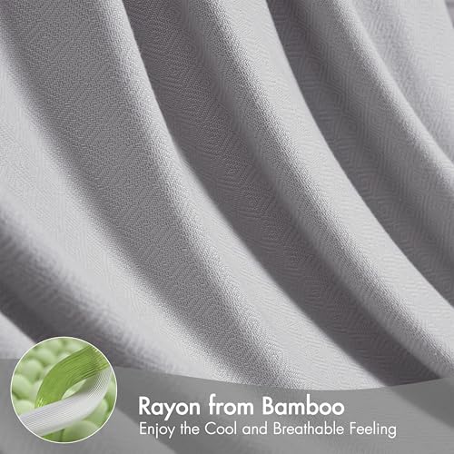 Image of Madison Park King Size Summer Blanket, Grey, 70% Rayon from Bamboo | 30% Cotton Blanket for Bed, Couch, Sofa, Soft Cozy Breathable for Hot Sleepers Menopause, Natural Cooling, Moisture Wicking
