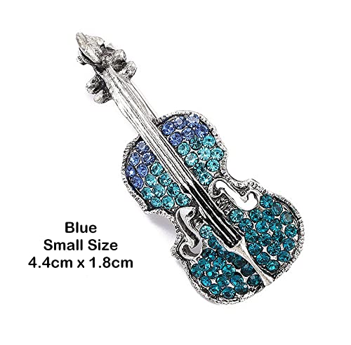 GFM Violin Music Rhinestone Brooch (Blue)(BRCH-VIOLIN-NL) - Image 2