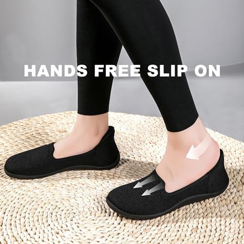 Image of KBZone Women's Wide Toe Box Slip on Flats Shoes Comfortable Round Toe Mesh Loafers Walking Shoes