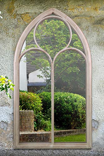MirrorOutlet Rustic Home & Garden Outdoor Wall Mirror Chapel Window Design 5ft x 2ft8 150cm x 81cm, GMA020