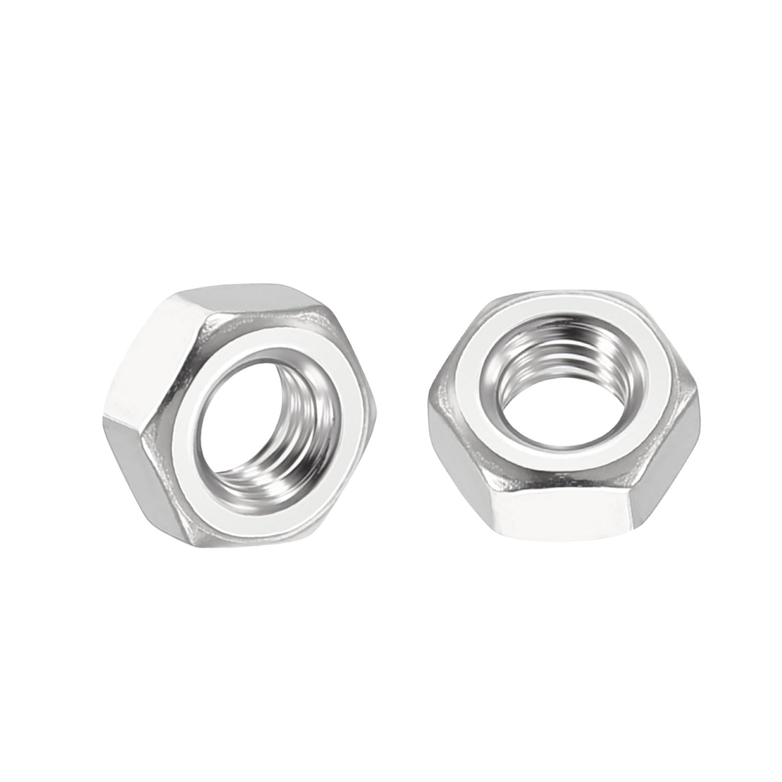 Kozelo 100pcs Hex Nuts - [M3.5-0.6] 304 Stainless Steel 18-8 (A2-70) Hardware Nuts for Mechanical Repair & Assembly, Standard Metric Coarse Thread Nut, Bright Finish, Silver — image 1