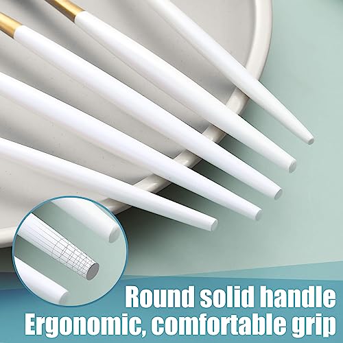 Matte White Gold Silverware Set for 6,Modern Stainless Steel Brushed Cutlery Set,30-Pieces Heavy Duty Flatware Set,Knives Spoons and Forks Set Utensils Set, Satin Finish, Dishwasher Safe - Image 6