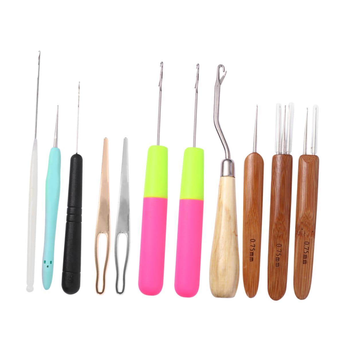 NUOBESTY 22piezas Agujas De Ganchillo Para Dreadlocks Kit Profesional Para Estilos De Cabello Herramientas De Estilismo Para