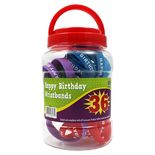 Happy Birthday Wristbands Jar : bocal de bracelets d'anniversaire festifs