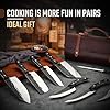 Huusk Knives Set, Serbian Chef Knife Set with Bag, Japanese Kitchen Knives Set, Hand Forged High Carbon Steel Knife Set, Full Tang Knives with Ebony Handle, Christmas Gift for Men and Women