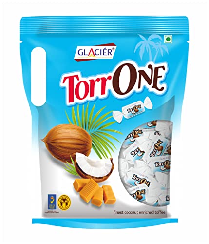 Image of Glacier TorrOne Nariyal Toffee | Soft and Tasty Real Coconut Flavour /Nariyal Milk Toffee /Healthy & Tasty Toffees /Gift Pack /Birthday Toffees / 600Gm / 100Pcs Packet
