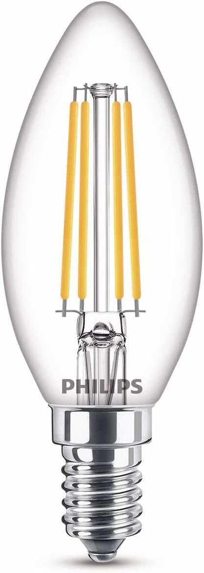 Philips Warmweiß Led Classic E14 Lampe, 40 W, Kerzenform, Klar,